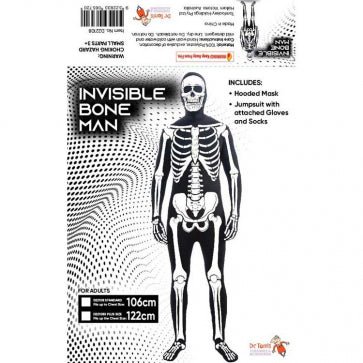 Invisible Bone Man Suit Standard Costume Adult