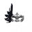 Silver/Black Feathered Eye Mask