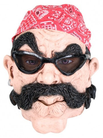 Adult Biker Mask w/moustache & Bandana Cap