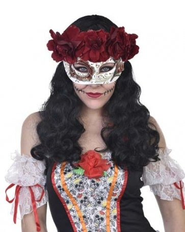 Day Of The Dead Catrina Eye Mask With Flowers