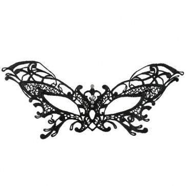 Serena Lace Eye Mask Black With Diamantes
