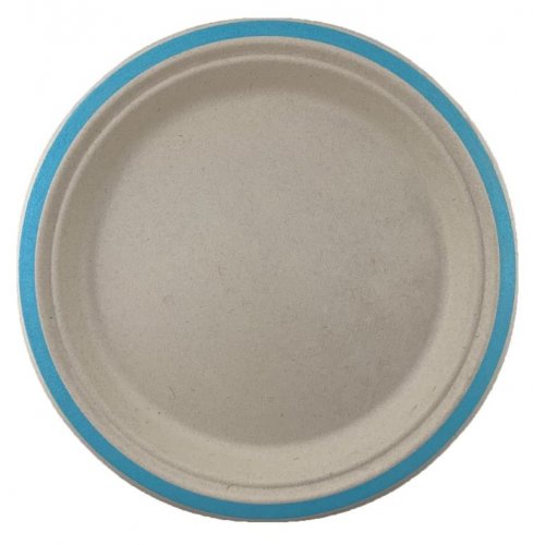 Sugarcane Lunch Plates 180mm Light Blue Pack of 10