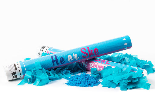 Blue (concealed colour) Confetti & Smoke Holi Powder cannon launcher/popper -Gender Reveal
