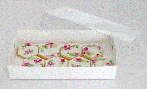 Biscuit Box 9x4.5x1.5 Inches With Clear Lid