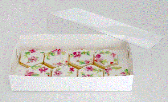 Biscuit Box 9x4.5x1.5 Inches With Clear Lid