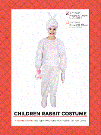 White Rabbit Costume 4-6 Years