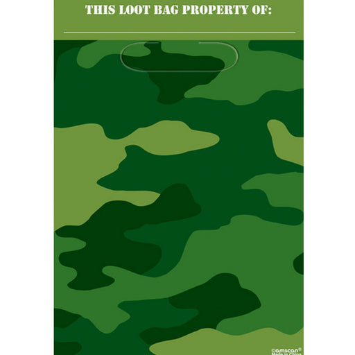 Camouflage Folded Loot Bags Pack Of 8