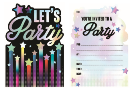 Let's Party 8 Pack Invitations