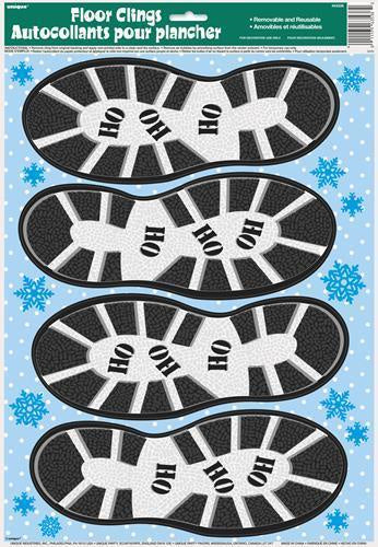 Santa shoe print floor stickers.