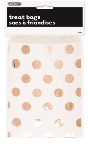 Treat Bags Rose Gold Dots 8 Pack