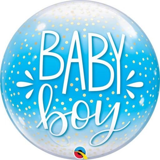 Baby Boy Blue Dots Bubble Balloon 22"/55cm