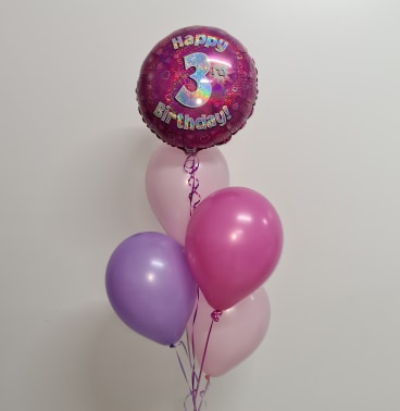 Dazzling Kids Birthday Foil 5 Balloon  Bouquet