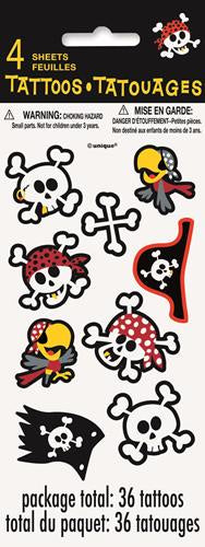 Pirate Tattoos pack of 36