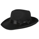 Gangster Deluxe Pinstripe Black Hat