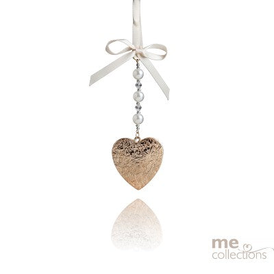 Heart Drop With Glass Beads And Diamante In Gold