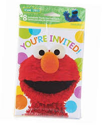 ELMO INVITATIONS- Pack of 8