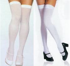 Nylon Thigh Highs White - Plus Size