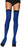 Leg Avenue Nylon Striped Thigh High Stockings Royal Blue/Black