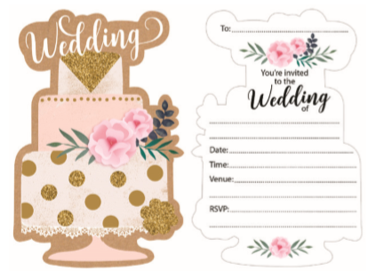 Wedding Cake 8 Pack Invitations