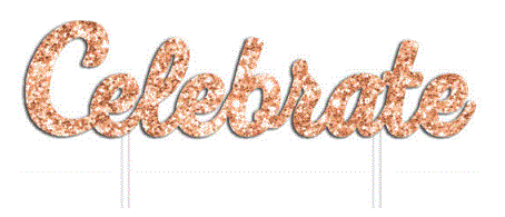 Cake Topper Glitter Rose Gold Celebrate