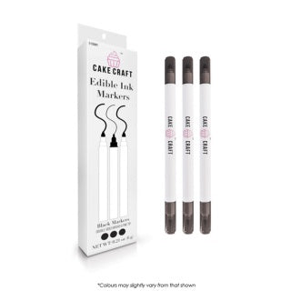 Cake Craft Edible Ink Markers Black 3 Pack