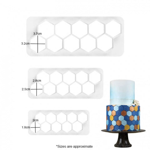 Hexagon Pattern | Impression Cutter Set | 3 Pieces