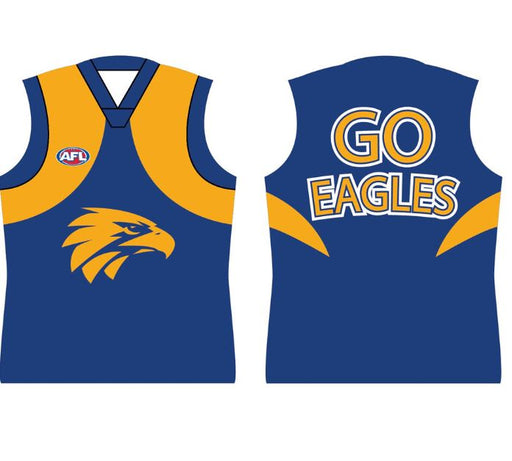 West Coast Eagles Guernsey Mobile, 2 sided,400x290mm,420gsm Gloss Board
