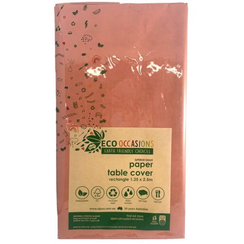 Eco Tablecover Paper Rectangle 250x125cm Rose Gold