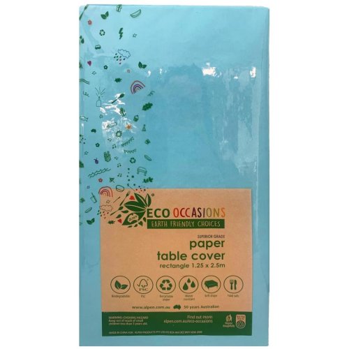 Eco Tablecover Paper Rectangle 250x125cm Light Blue