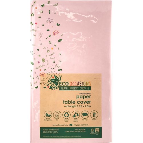 Eco Tablecover Paper Rectangle 250x125cm Light Pink
