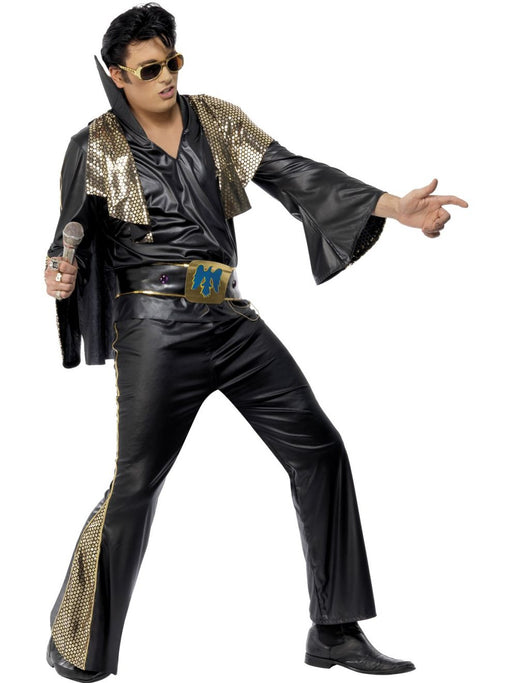 Elvis Black And Gold Costume Medium
