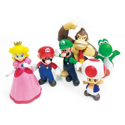 Super Mario Bros Figurine Cake Topper Set of 6pcs