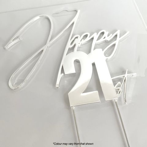 Happy 21st Metal Cake Topper