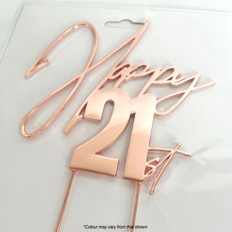 Happy 21st Metal Cake Topper