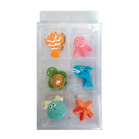 Sea Animals  Sugar Decorations  6 Piece Pack