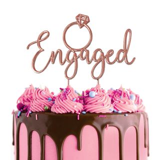 Assorted Colours - Engaged Metal Cake Topper