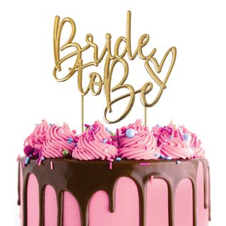 Bride To Be Metal Cake Topper - Gold