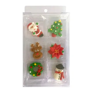 6 Piece Christmas Decorations Sugar Set