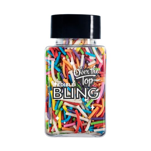 Over The Top Edible Bling Jimmies Sprinkles Rainbow 60g
