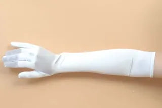 Extra Long Satin White Gloves 56cm