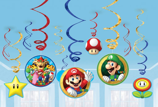 Super Mario Bros Swirl Decorations