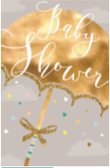 Baby Shower Gold Umbrella