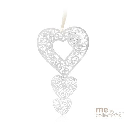 Charm - Three hearts - Silver