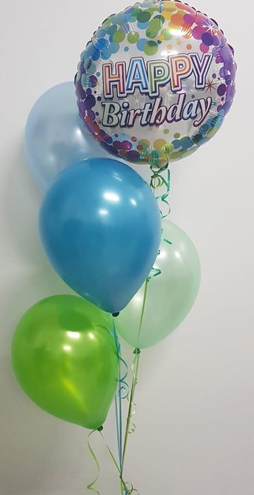 Dazzling Adult Birthday Foil 5 Balloon Bouquet