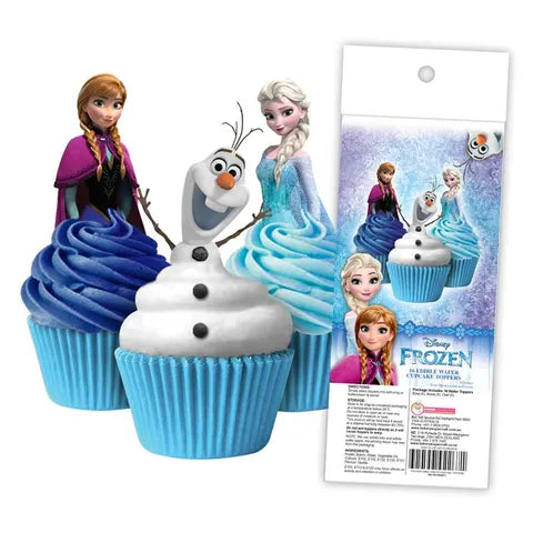 Frozen Edible Wafer Cupcake Toppers 16 Piece Pack