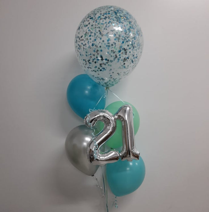Big Confetti Numbered Balloon Bouquet