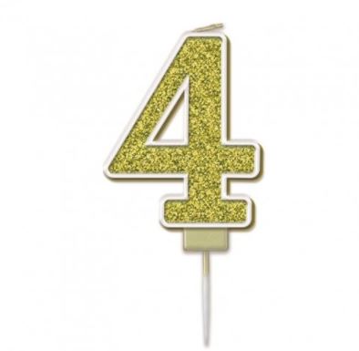 Gold Candle Sparkling Fizz Numerals