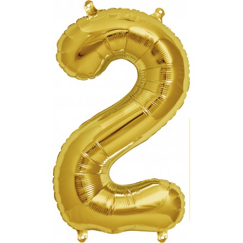 16" Gold Foil Balloon Number 2