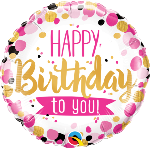 Happy Birthday To You Pink And Gold 18" Foil