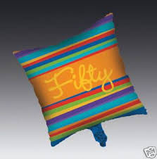50th Birthday Strips Foil 18"/45cm